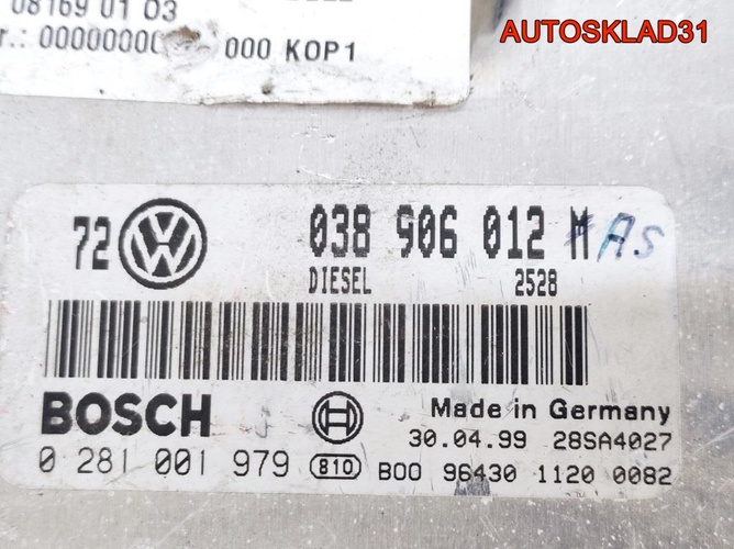 Блок Эбу Volkswagen Golf 4 1,9 TDI ALH 038906012AS