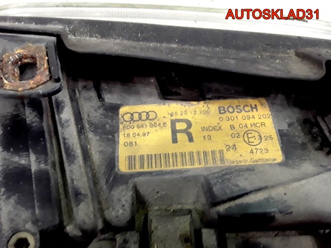 Фара Audi A4 B5 дорестайлинг bosch 8D0941003E