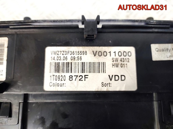 Панель приборов VW Touran 1T0920872F Дизель