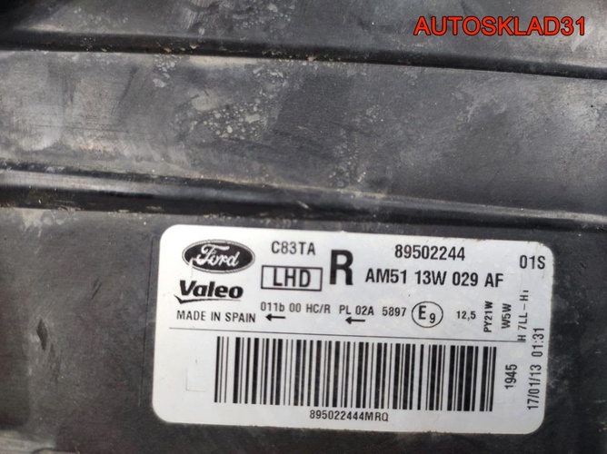 Фара правая Ford C-Max AM5113W029AF