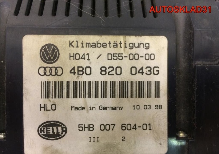 Блок управления климата Audi A6 C5 4B0820043G