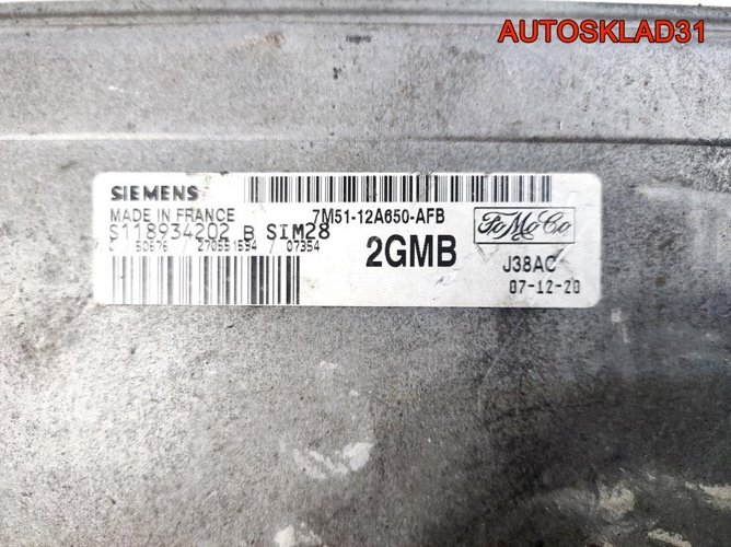 Блок ЭБУ Ford Focus 2 1.6 7M5112A650AFB Бензин