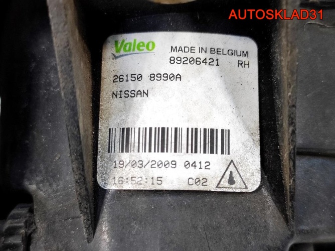 Фара противотуманная правая Nissan Qashqai