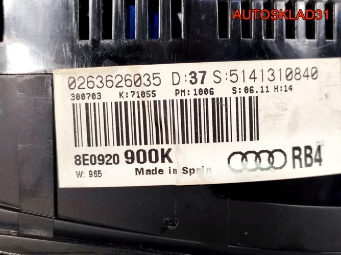 Панель приборов Audi A4 B6 8E0920900K Дизель