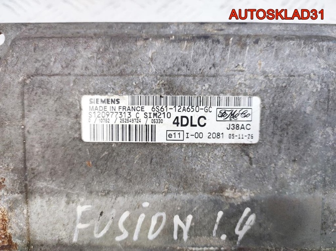 Блок эбу Ford Fusion 6S6112A650GC 1.4 Бензин
