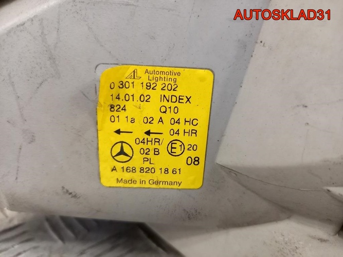 Фара правая Mercedes Benz A-Class W168 A1688201861